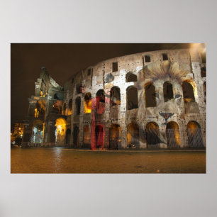 The Lion and Gladiator in Rome Poster