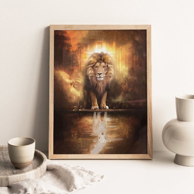 The Lion and The Lamb, Christian Art, Religious Poster (Creator Uploaded)