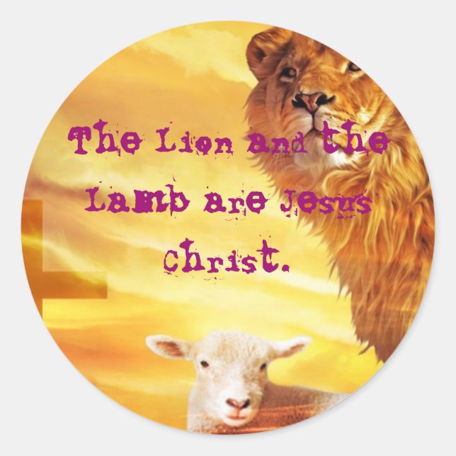 The Lion and the Lamb Classic Round Sticker (Front)
