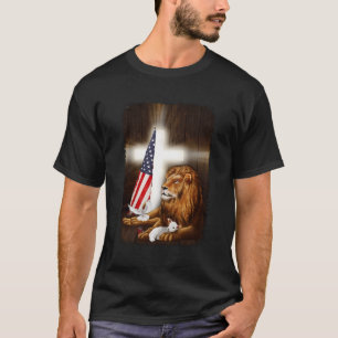 The Lion And The Lamb God Jesus Cross Christian Am T-Shirt