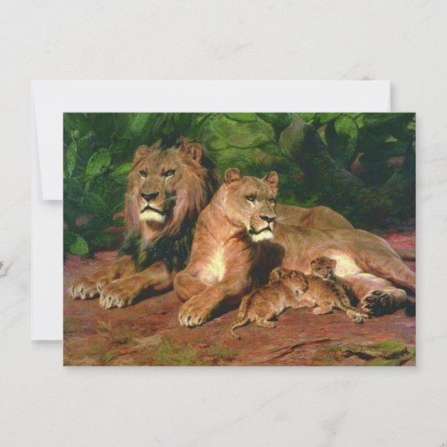 The Lion at Home (by Rosa Bonheur) Card (Front)