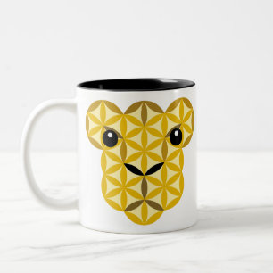 The Lion cub Of Life, Sacred Animals. Two-Tone Coffee Mug