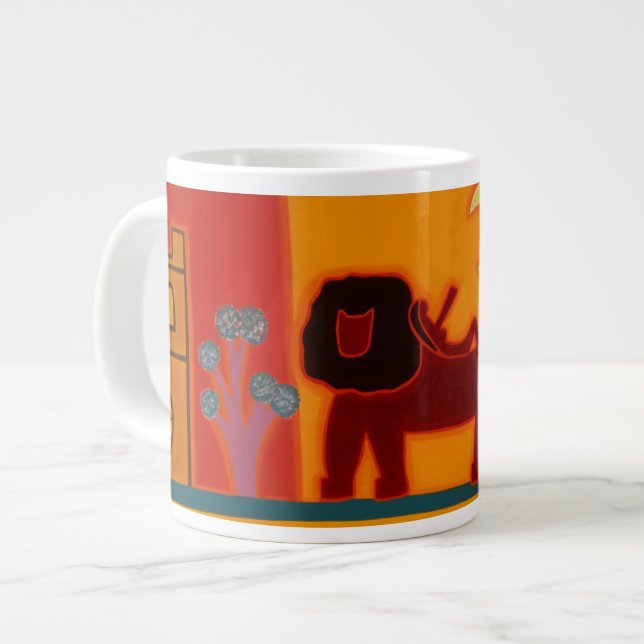 The Lion From Fulham Broadway 2008 Large Coffee Mug (Front Left)