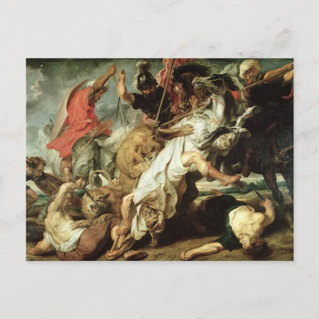 The Lion Hunt, 1621 Postcard (Front)