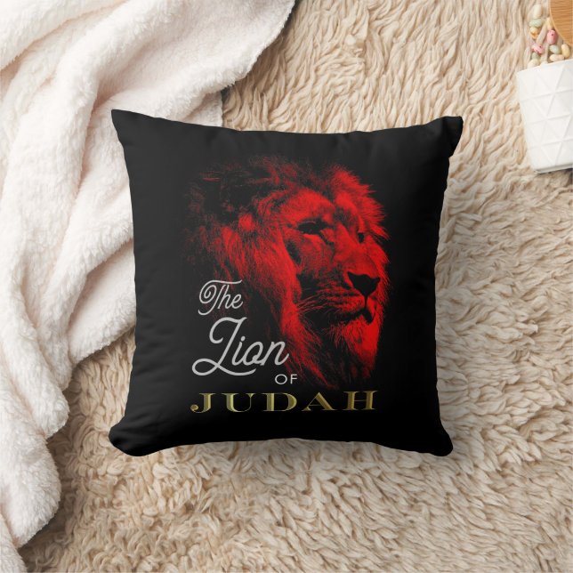 The Lion of Judah Black Red Gold Christian Cushion (Blanket)