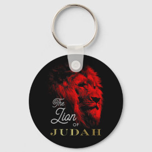 The Lion of Judah Black Red Gold Christian Key Ring