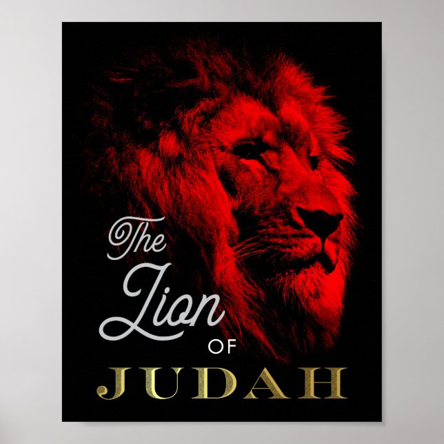 The Lion of Judah Black Red Gold Christian Poster (Front)