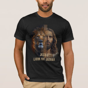 The Lion Of Judah & Cross of Jesus Black T-Shirt