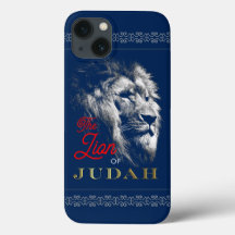 The Lion of Judah Navy Blue Red Gold Christian