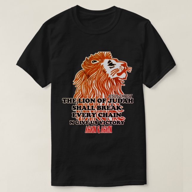 The Lion of The Tribe of Judah Christian T Shirt (Design Front)