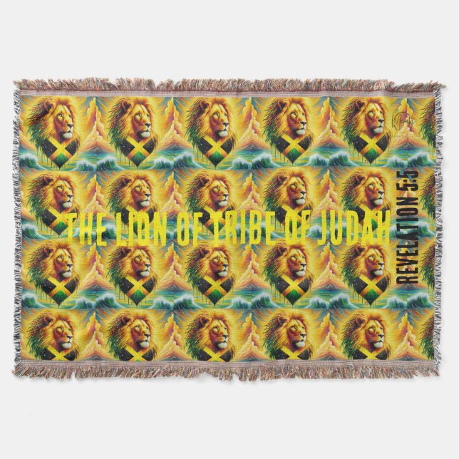 The lion of tribe of Judah T-Shirt Throw Blanket (Front)