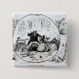 The Lion out of Humour 15 Cm Square Badge