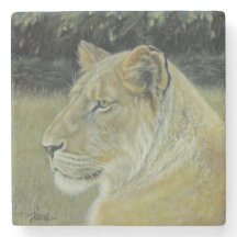 "The Lion Queen" Stone Coaster