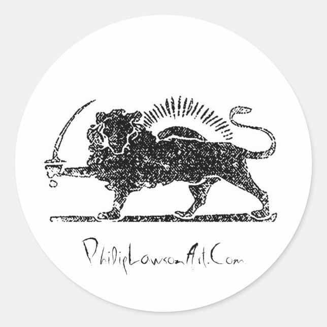 The Lion, Shir-o-khorshid Classic Round Sticker (Front)