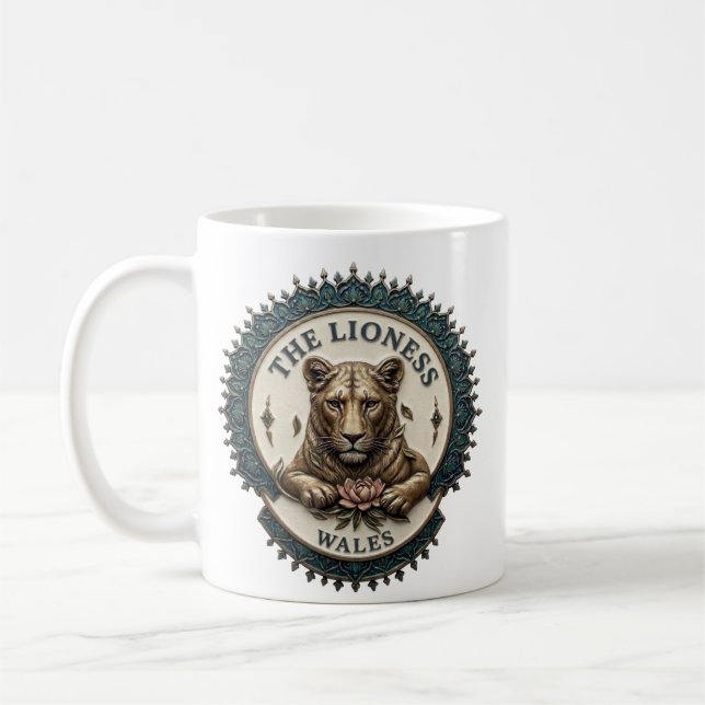 The Lioness. Wales Coffee Mug (Left)