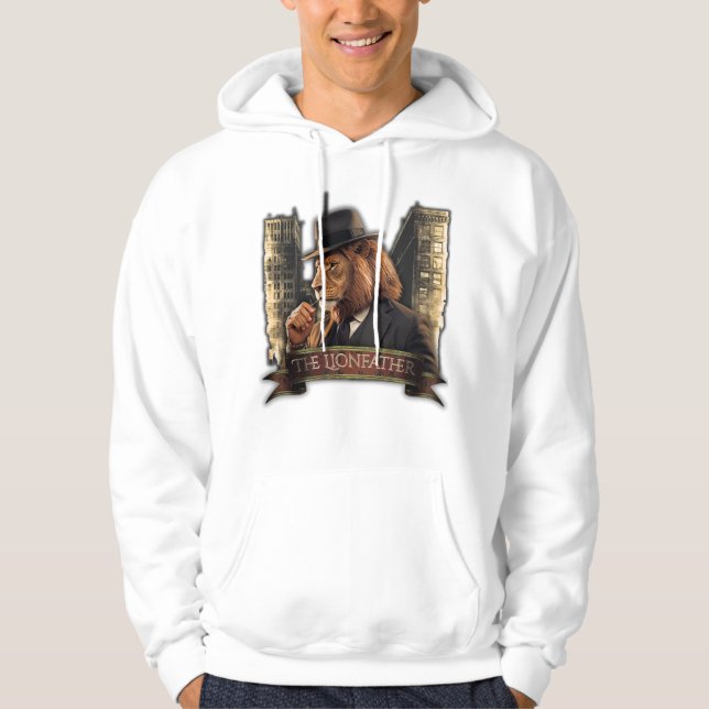 The Lionfather – Mafia Style Lion in Suit Hoodie (Front)