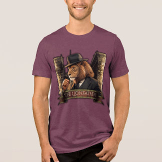 The Lionfather – Mafia Style Lion in Suit Tri-Blend Shirt