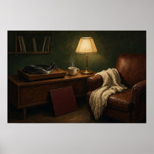 The Listening Chair Turntable Painting Poster