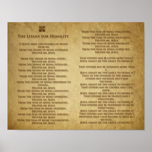 The Litany for Humility. Poster (Front)