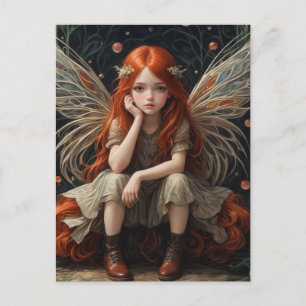 The Little Adorable Fairy With Ginger Hair Postcard