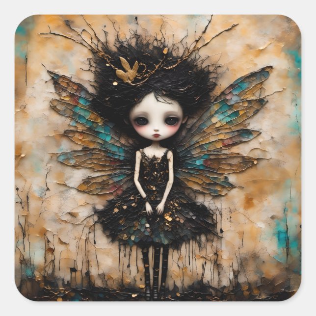 The Little Adorable Fairy With Three Legs Square Sticker (Front)