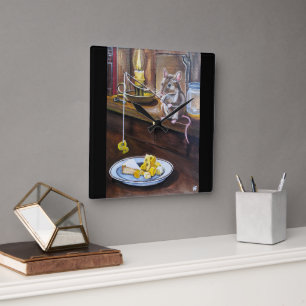 The Little Angler Painting by Alfred Fox Square Wall Clock