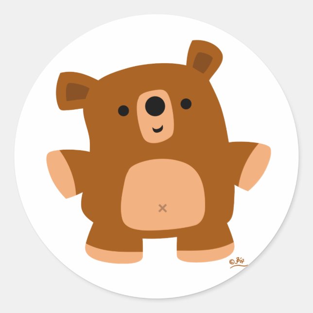 The little bear classic round sticker (Front)