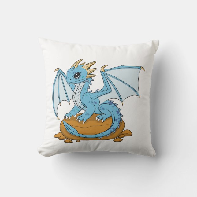 The Little Blue Dragon Cushion (Front)