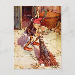 The Little Brownie doing Housework Postcard
