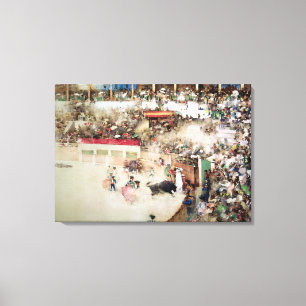 The Little Bull Fight. 'Bravo Toro', Seville, 1894 Canvas Print