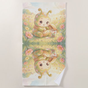 The Little Caterpillar’s Magical Journey 🐛✨1 Beach Towel