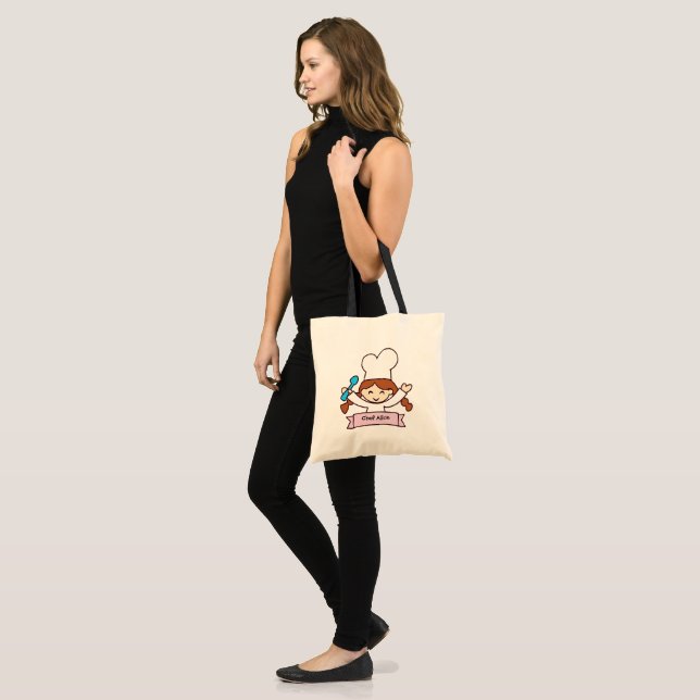 The Little Chef Hand-Drawn Canvas Tote Bag (Front (Model))