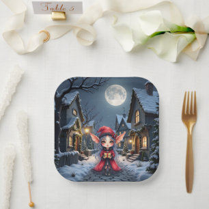 The Little Christmas Messenger.  Paper Plate