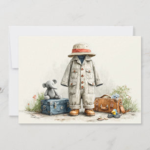 The Little Explorer Safari Adventure 1st Birthday Invitation