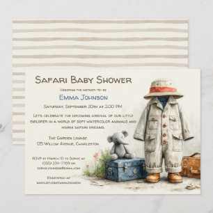 The Little Explorer   Safari Adventure Baby Shower Invitation