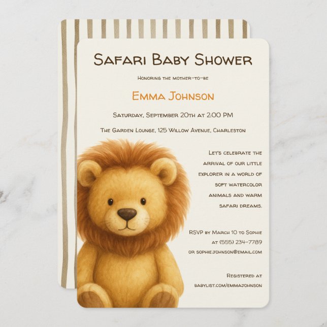 The Little Explorer | Safari Friends Baby Shower Invitation (Front/Back)