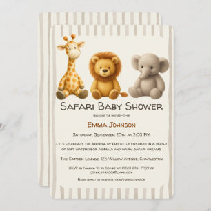 The Little Explorer Safari Friends Baby Shower Invitation