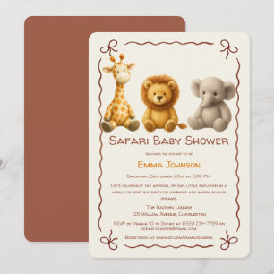 The Little Explorer   Safari Friends Baby Shower Invitation