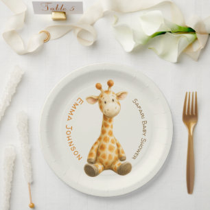 The Little Explorer Safari Friends Baby Shower Paper Plate