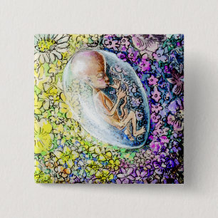 The Little Flower - detail 15 Cm Square Badge