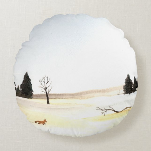 The Little Fox Round Cushion (Front)