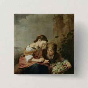 The Little Fruit-Seller, 1670-75 15 Cm Square Badge
