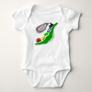 The Little Man Train Personalised Baby Bodysuit