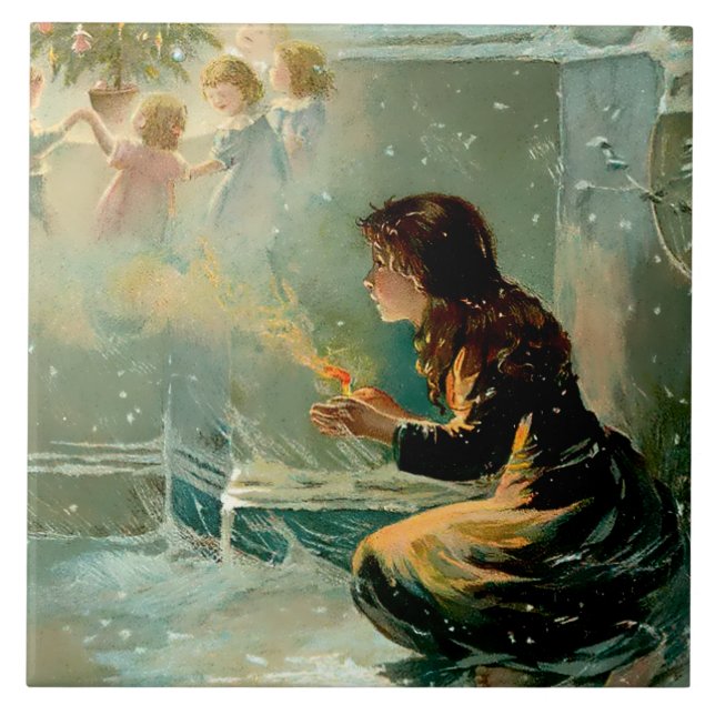“The Little Match Girl” by E S Hardy Tile (Front)