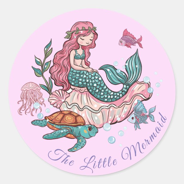 The Little Mermaid Classic Round Sticker (Front)