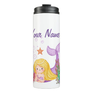 The little mermaid thermal tumbler custome name