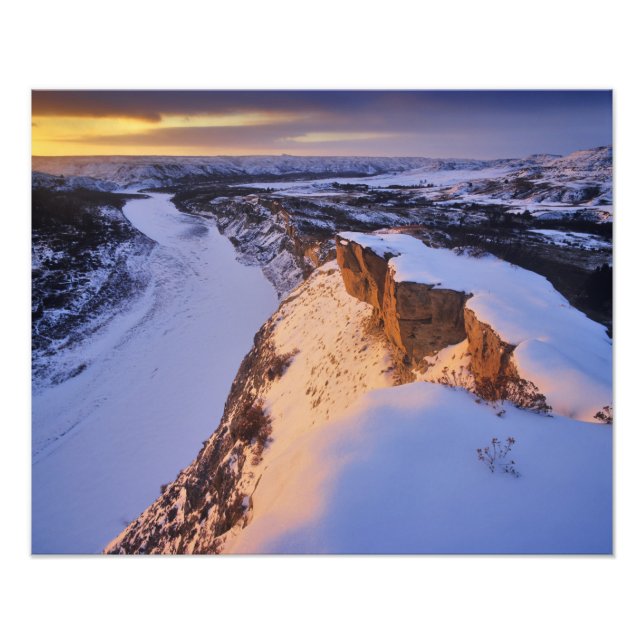 The Little Missouri River in winter in Photo Print (Front)