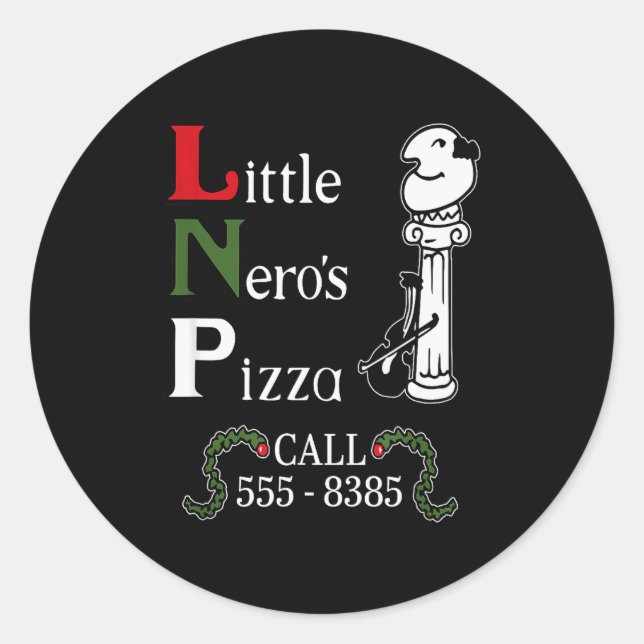 The Little Nero's Zza Christmas, Funny Christmas  Classic Round Sticker (Front)