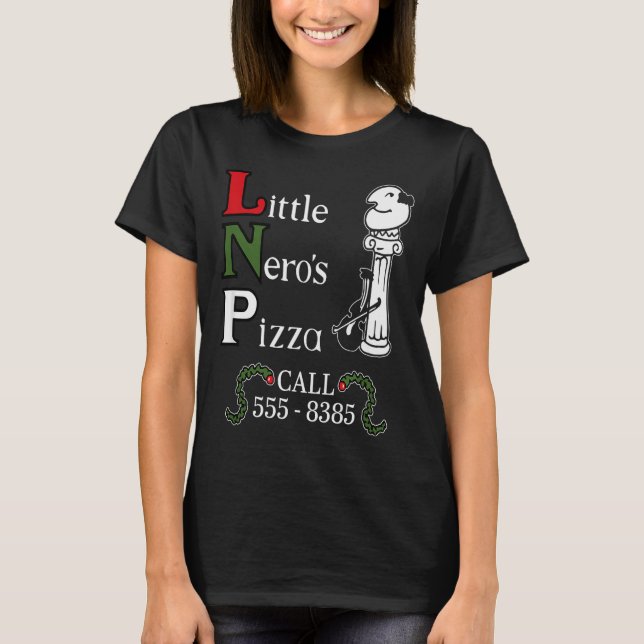 The Little Nero's Zza Christmas, Funny Christmas  T-Shirt (Front)