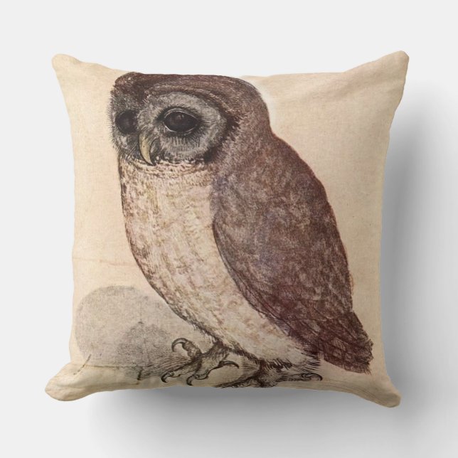 ‘The Little Owl’ by Albrecht Dürer Cushion (Front)